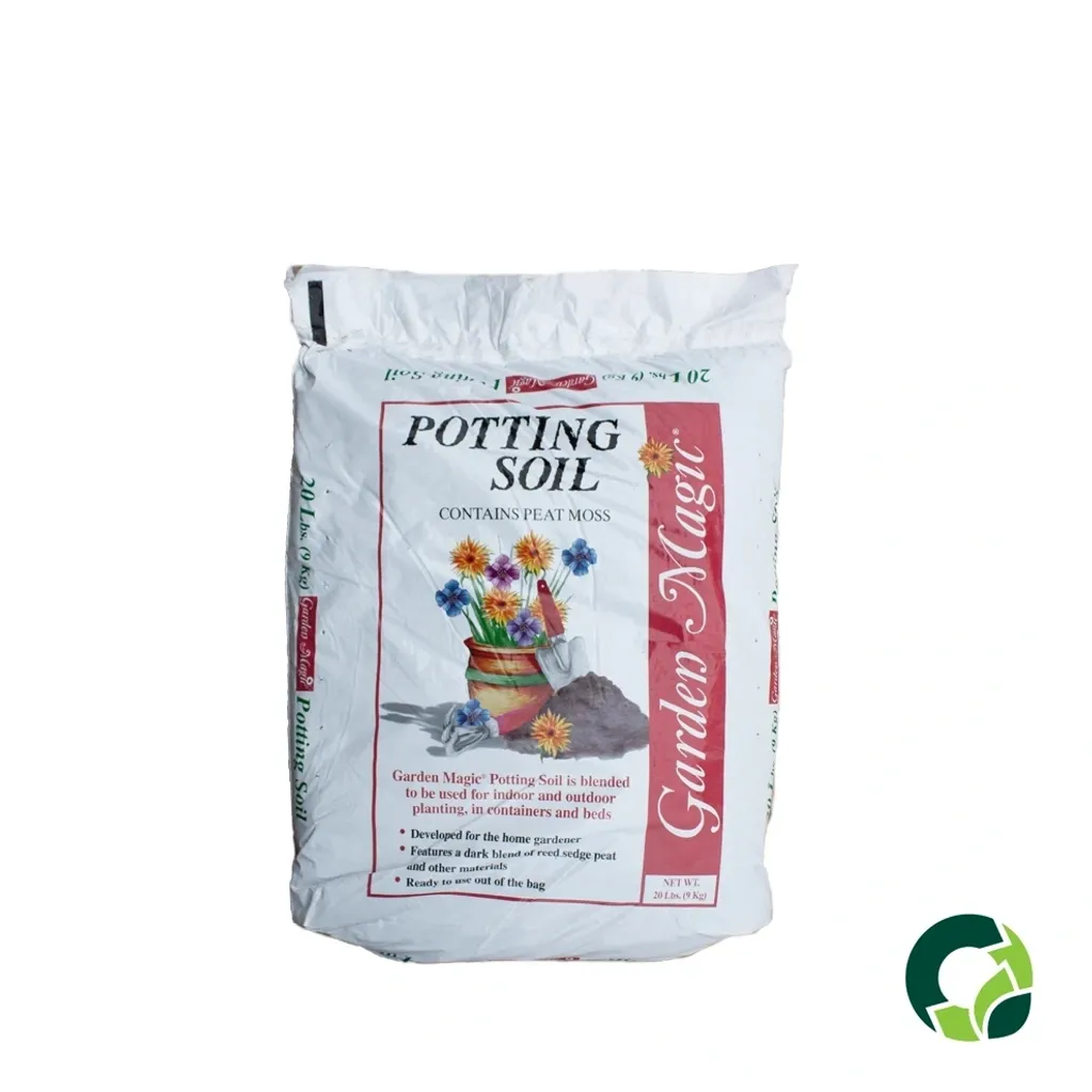 Bag of Sunshine Mix potting soil for planting.