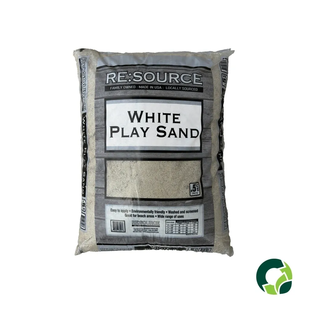 Bag of white play sand labeled 'Resource'