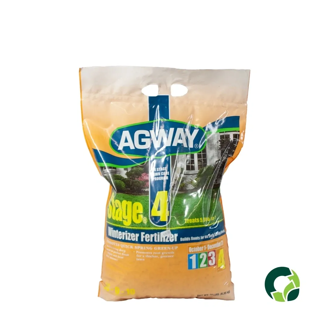 Packaged Agway organic fertilizer in a sealed bag.