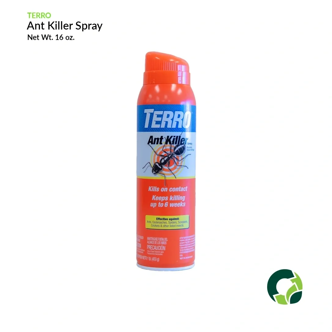 A can of Terra Ant Killer Spray with an orange cap.