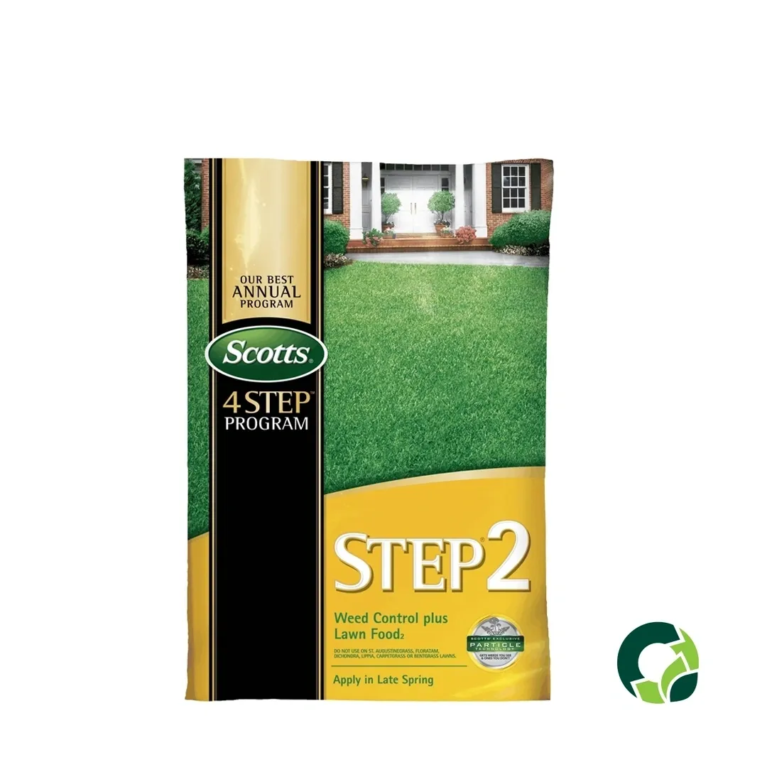Scotts Step 2 fertilizer for greener, thicker grass.