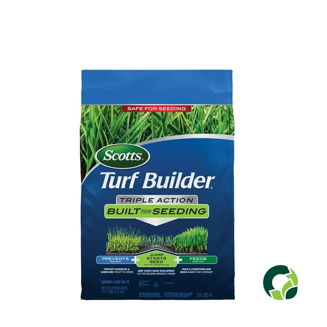 Packet of Scotts Turf Builder Grass Seed for sun and shade lawns.