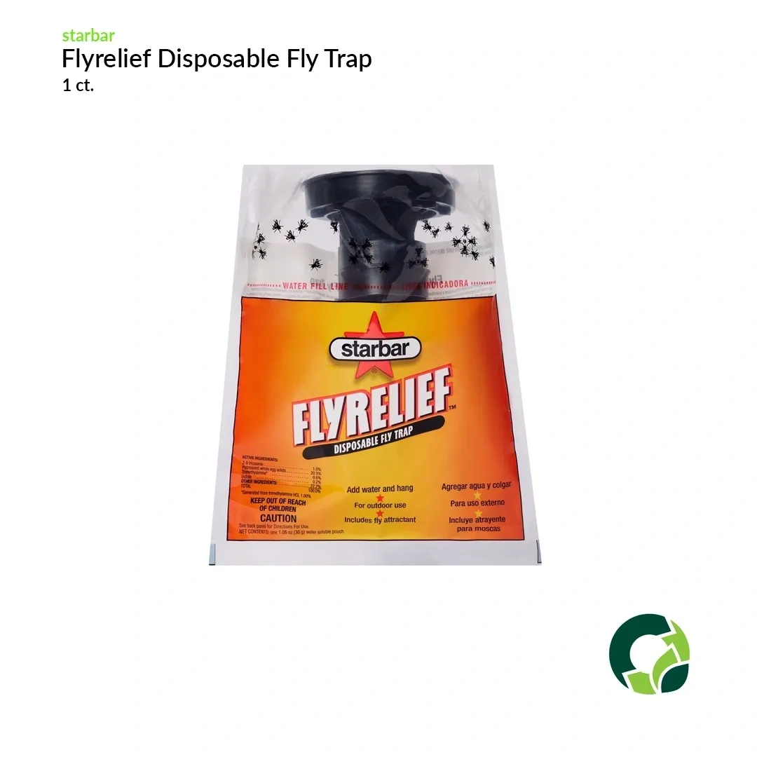 Flyrelief disposable fly trap with attractant inside.