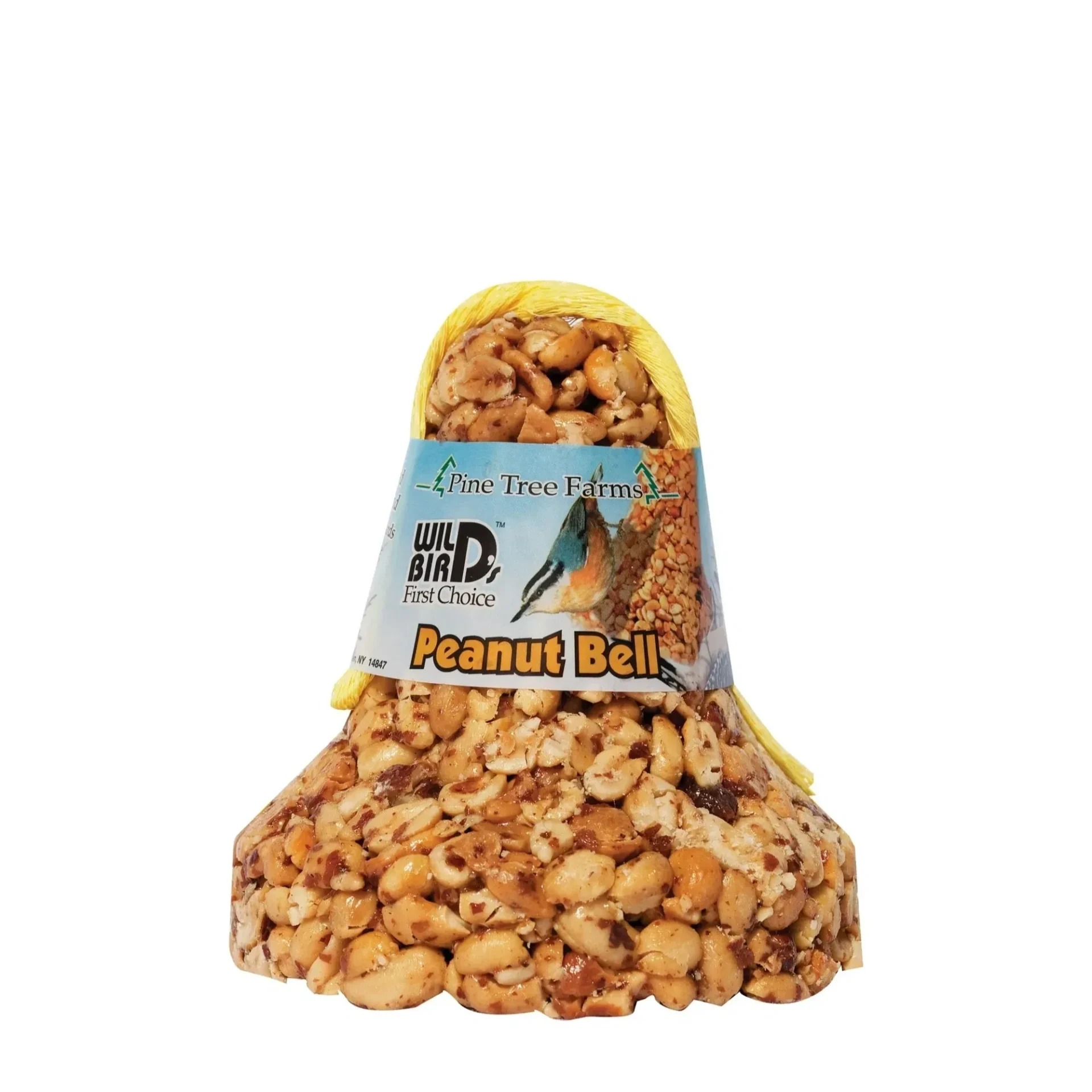 A cone-shaped dog treat labeled "Pawzu Deli" with nuts and seeds.