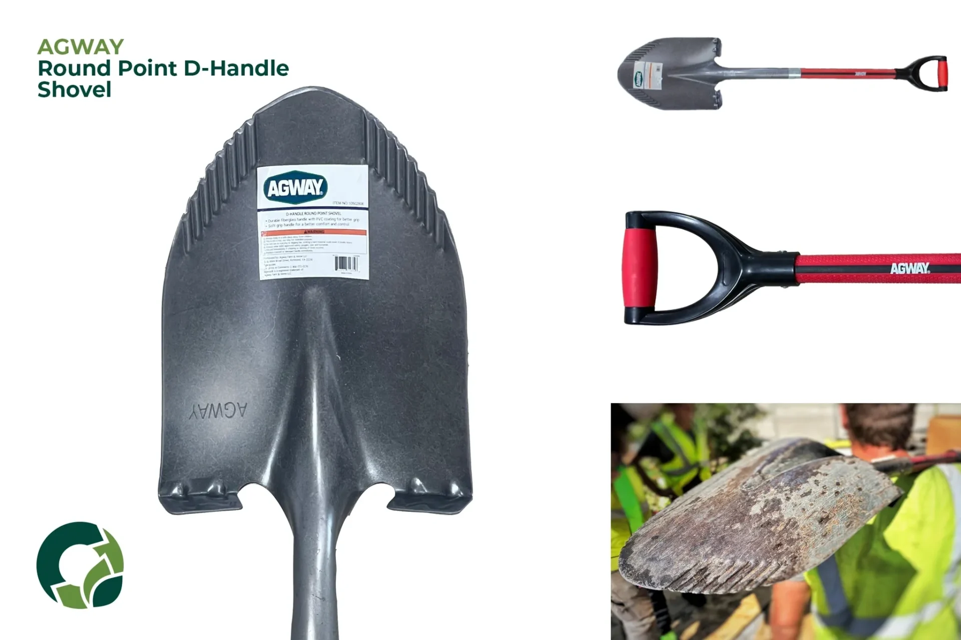 Various types of garden shovels and a shovel digger bird.