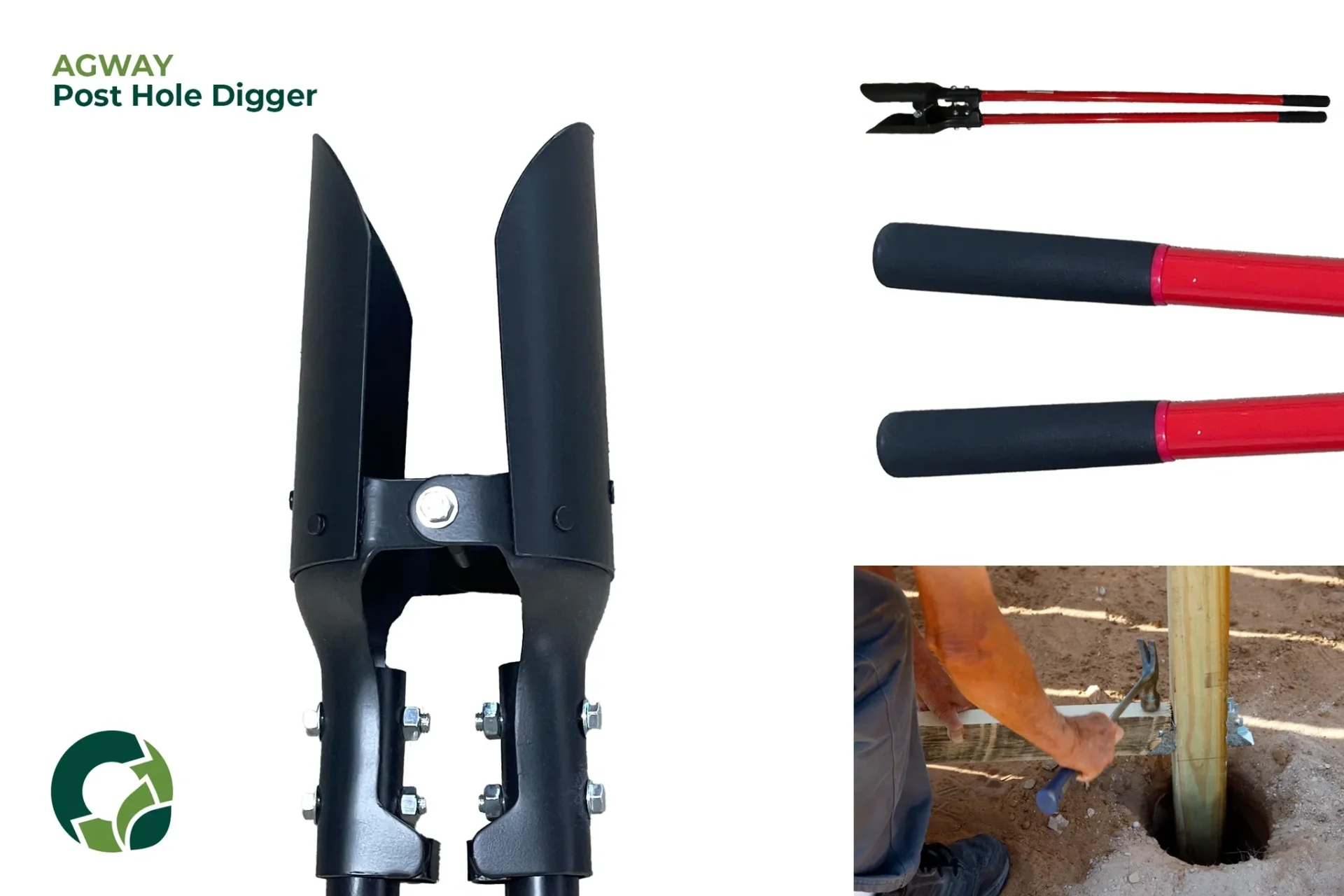A black handheld soil digger with a forked scoop design for gardening.