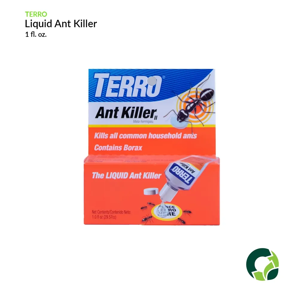Terro Liquid Ant Killer in a bright orange box with blue and white text.