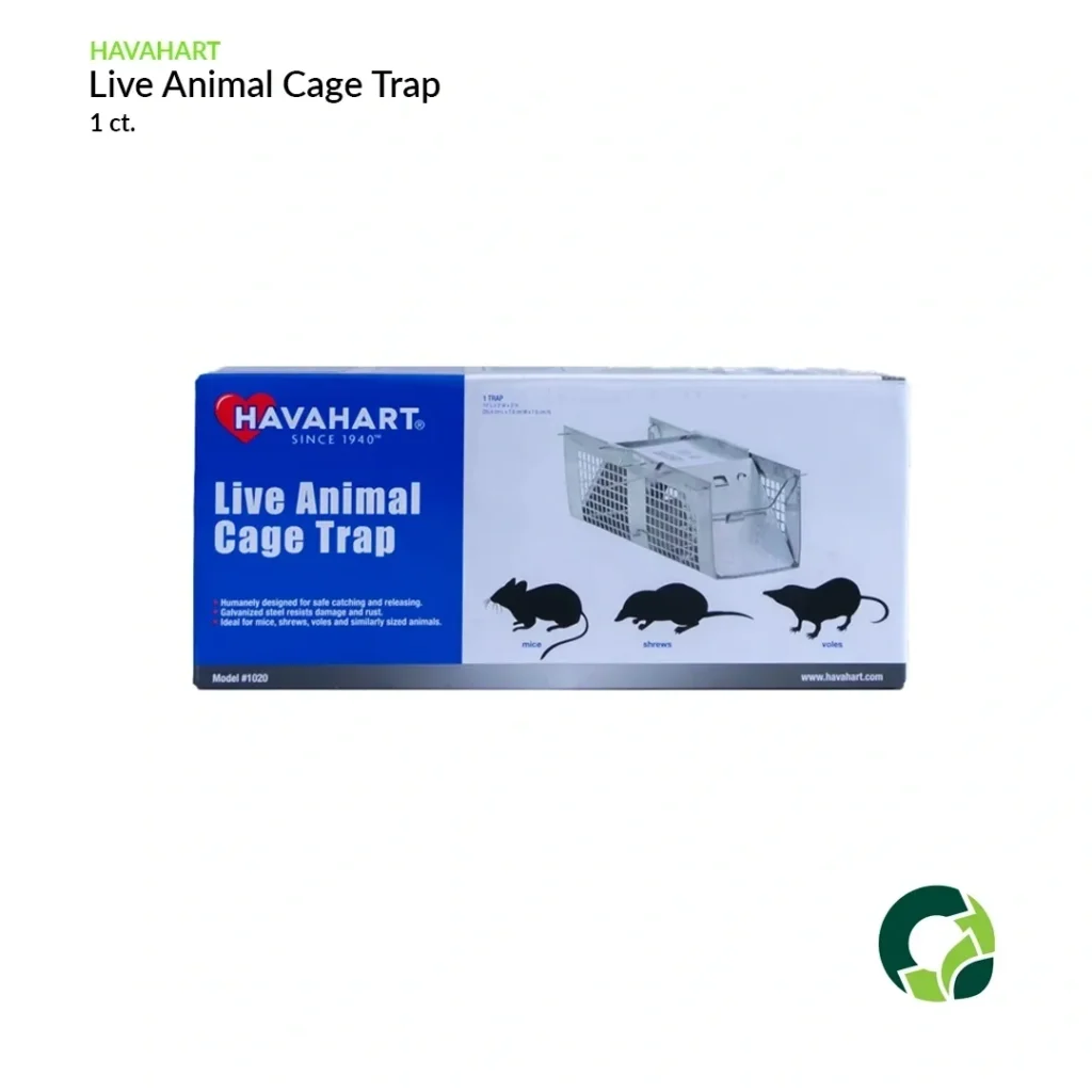 Live Animal Cage Trap box for humane rodent capture.