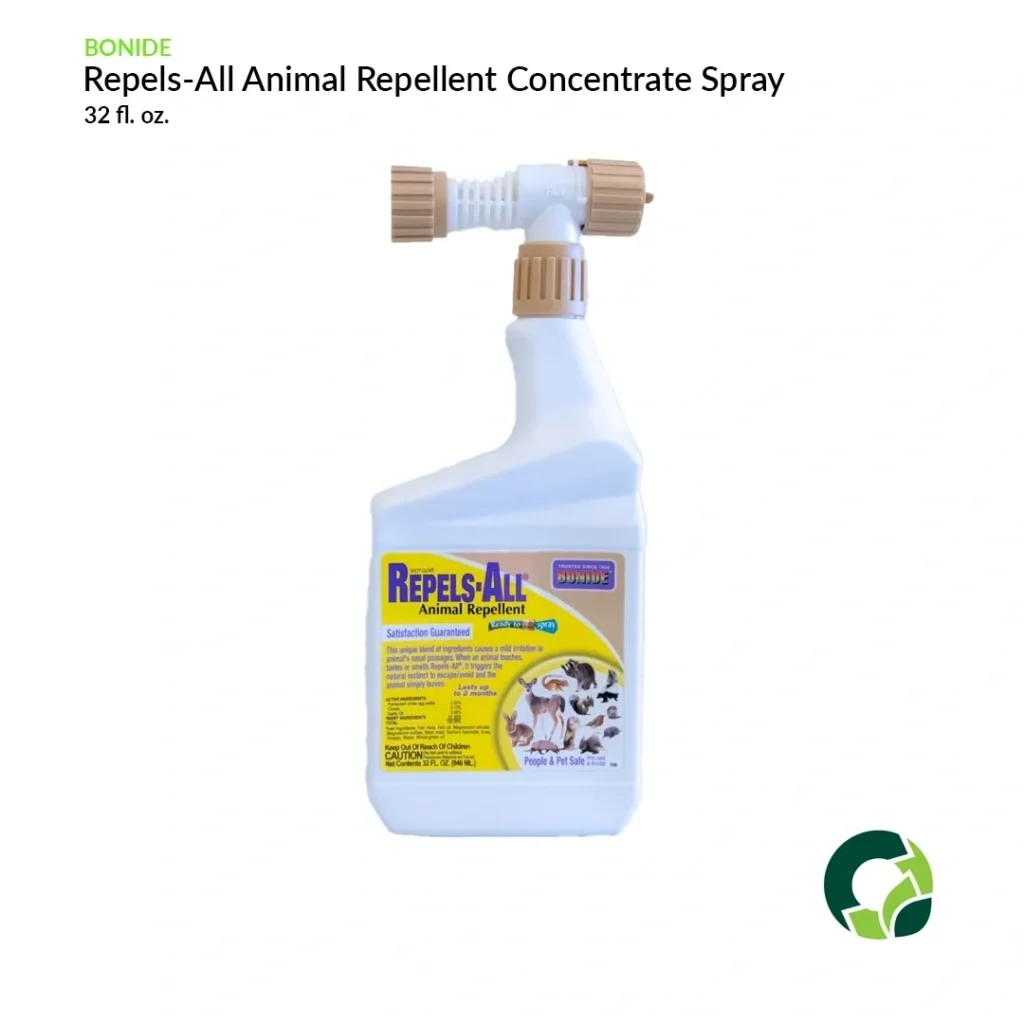 Bottle of Repels-All Animal Repellent Concentrate Spray for pets.