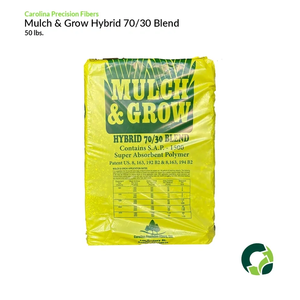 Bag of Mulch & Grow Hybrid 70/30 Blend fertilizer.