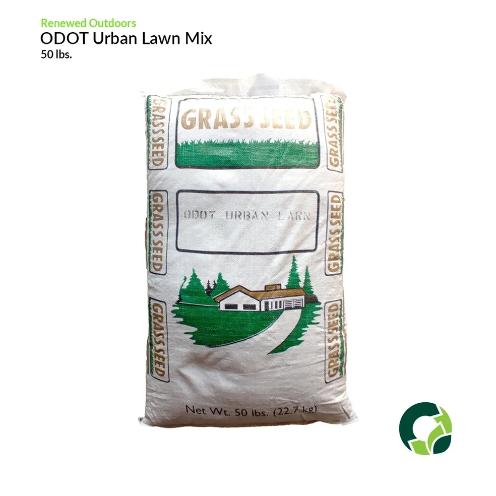 Bag of DOT Urban Lawn Mix grass seed for planting and lawn care.