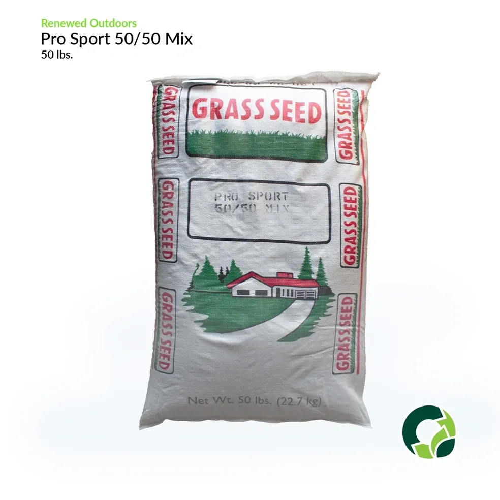 Bag of Pro Sport 50/50 Mix grass seed for lawns.