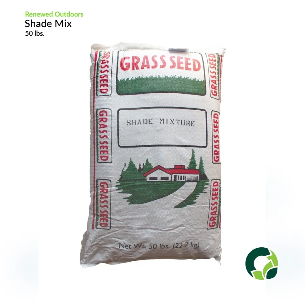 Bag of shade mix grass seed for lawn planting.