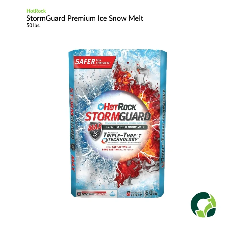 Ice snow melt product in a resealable bag.