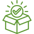 An icon of a lightbulb inside an open box symbolizing creative ideas.