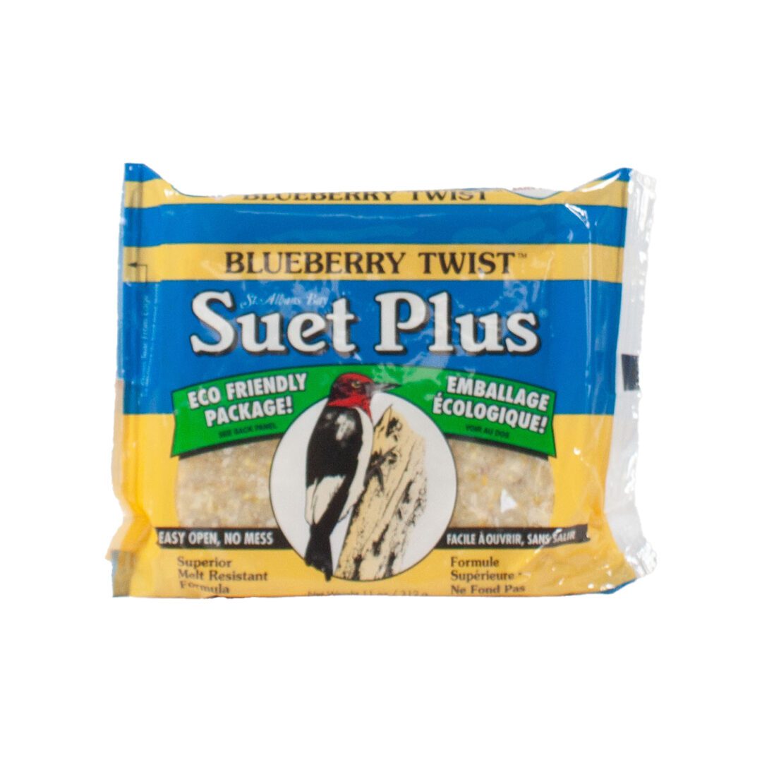 Suet Plus Blueberry Twist bird feed package.