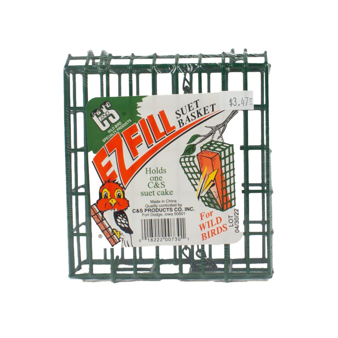 Suet basket for wild birds feeding.