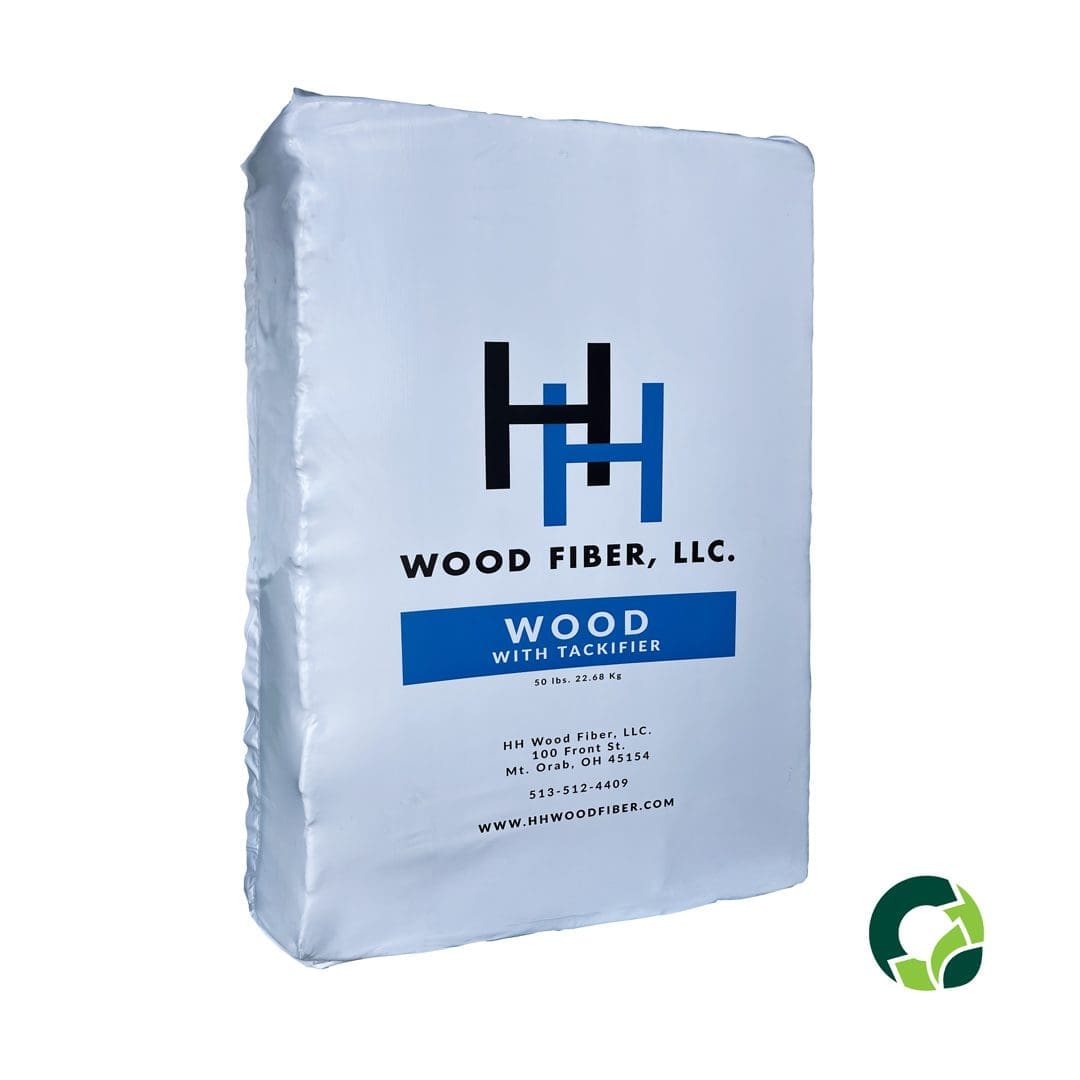 Wood fiber bag with company logo.