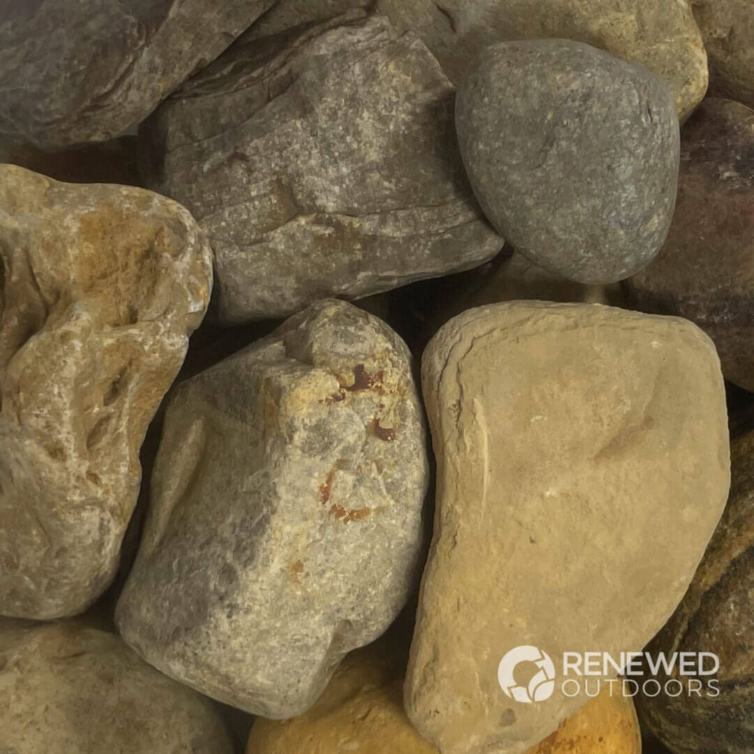 Collection of various colored smooth stones.