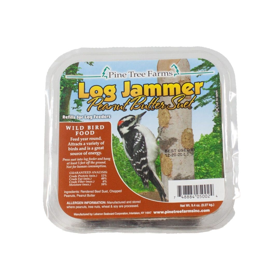 Wild bird food package with woodpecker image.