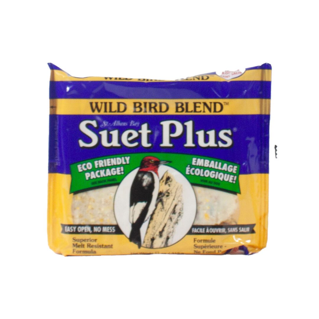 Wild bird suet blend packaging.