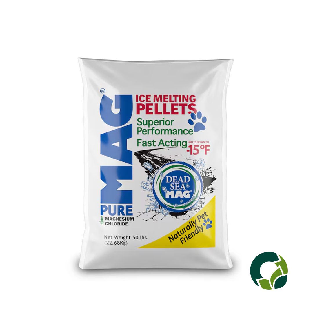Ice melting pellets bag, pet friendly packaging.